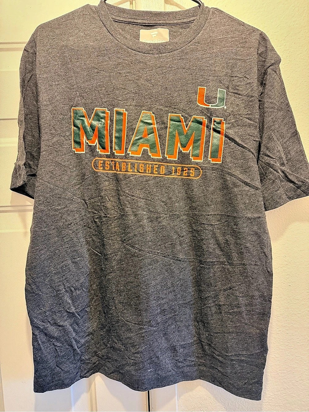 Fanatics Miami Hurricanes College T-Shirt Gray